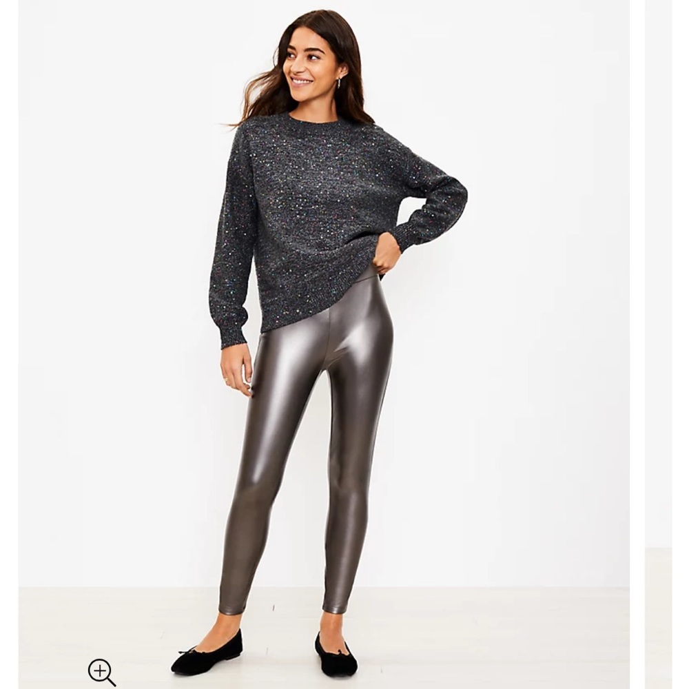 NWT LOFT Metallic Faux Leather Leggings
